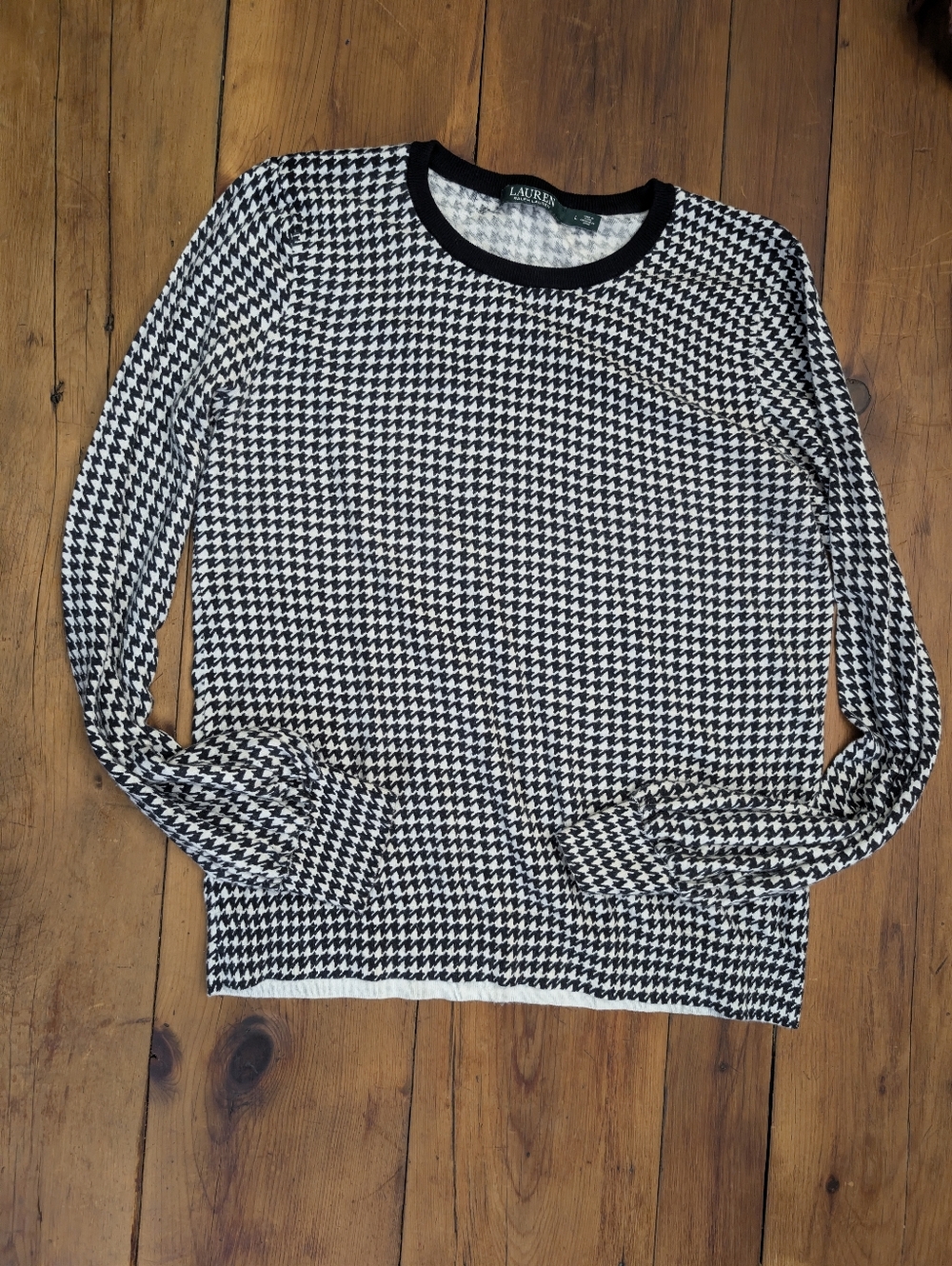 Ralph Lauren Green Label Houndstooth Lightweight Sweater Large